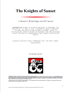 The Knights of Sunset - Mini-Campaign