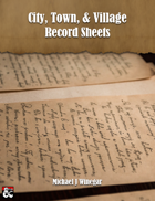 City, Town, & Village Record Sheets