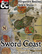 The Sword Coast - Forgotten Realms Stock Maps