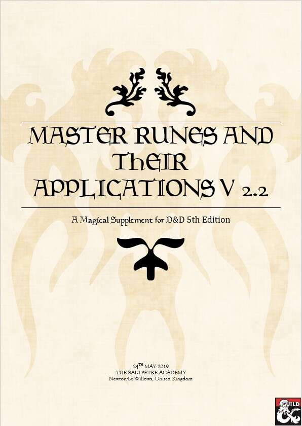 Master Cycle Rune Magical Supplement - Master Runes and their Applications - Dungeon ...