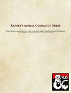 5E Ranger's Animal Companion Sheet
