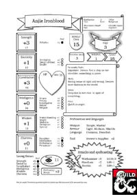 Thia, The Elf Druid (pregenerated Character Sheet For D&d 5e, No Art 