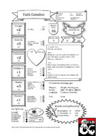 Faith, the Human Cleric (Pregenerated Character Sheet for D&D 5e, no art)