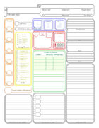 Color Block Character Sheet - Form Fillable