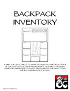 Backpack Inventory Sheet