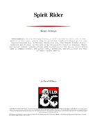 Spirit Rider Ranger Archetype