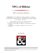 NPCs of Hillsfar (Fresno CCC)