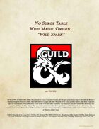 No Surge Table Wild Magic Origin Variant: Wild Spark