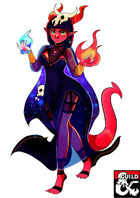 Nemeia, the Tiefling Wizard (Pregenerated Character Sheet for D&D 5e)