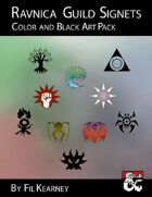 Ravnica Guild Signets Color and Black Art Pack