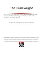 5e Character Class, The RuneWright