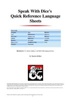 Quick Reference Language Sheets