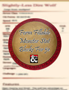 Form Fillable Lesser Monster Stat Blocks for 5th Edition
