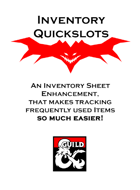 Inventory Quickslot Sheet for 5E