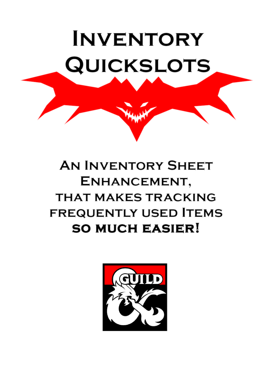 Inventory Quickslot Sheet for 5E - Dungeon Masters Guild | DriveThruRPG