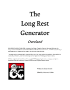 The Long Rest Generator