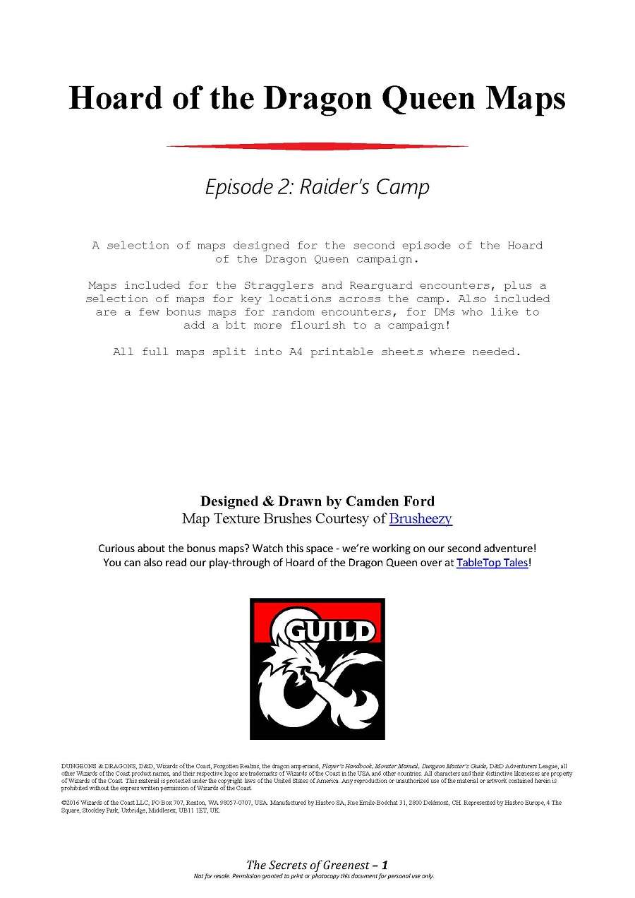 Hoard of the Dragon Queen Maps: Episode 2 Raider's Camp - Dungeon ...