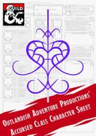 Accursed Class Character Sheet (Outlandish Adventure Productions)