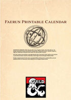 Faerȗn Printable Calendar
