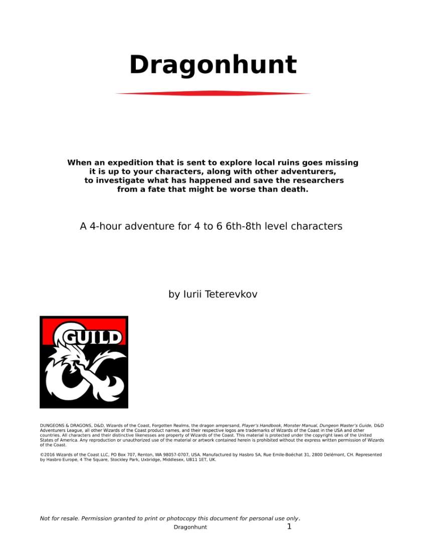 Dragonhunt - Dungeon Masters Guild | DriveThruRPG