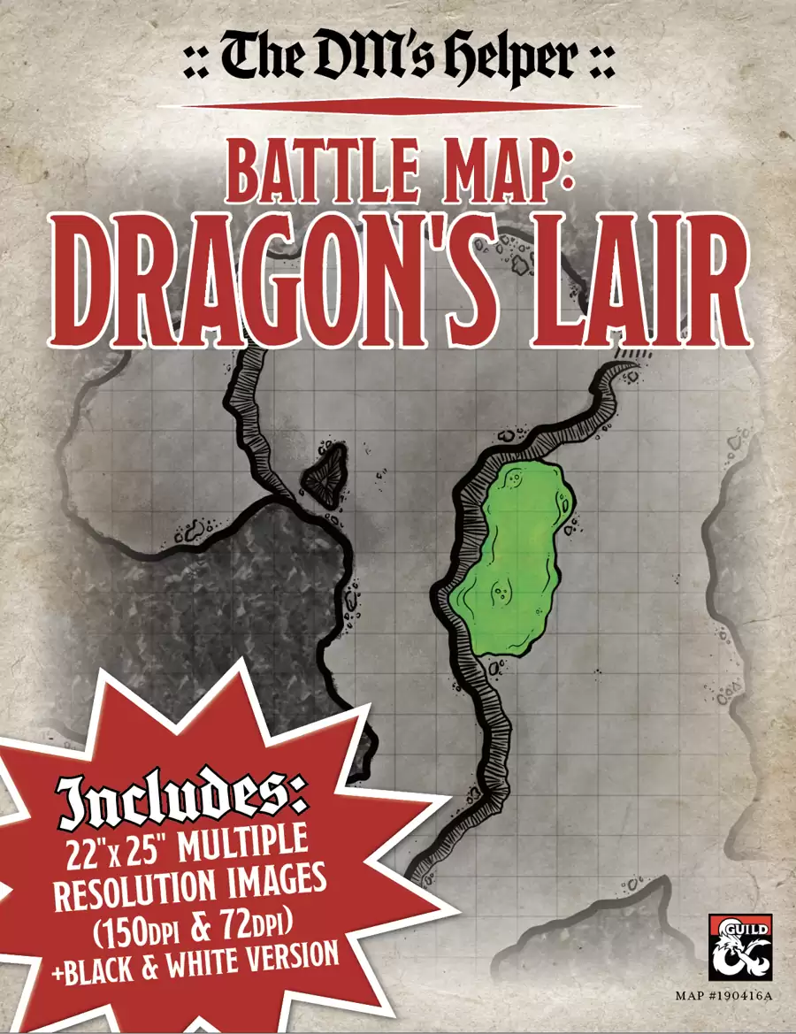 DMs Helper - Battle Map: Dragon's Lair - #190416A - Dungeon Masters ...