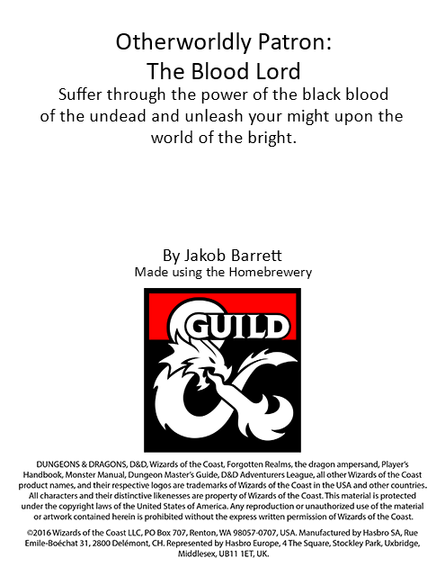 Otherworldly Patron: The Blood Lord - Dungeon Masters Guild | DriveThruRPG