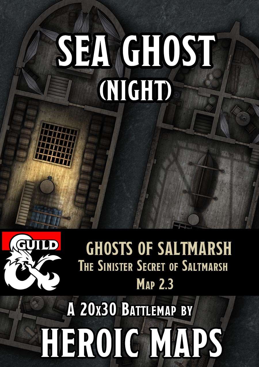 Ghosts of Saltmarsh: Sea Ghost (Night) Map 2.3 - Dungeon Masters Guild ...