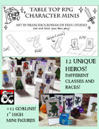 Printable Mini Figures- Heros and Goblins