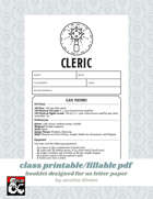 Cleric Class Booklet