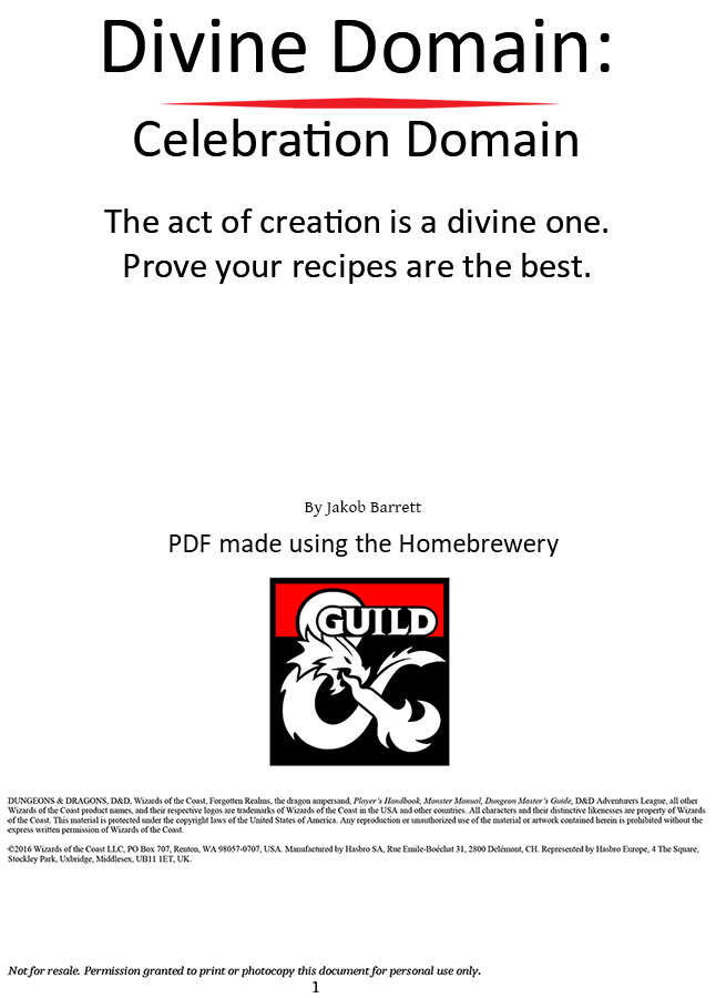 Divine Domain: Celebration Domain - Dungeon Masters Guild | DriveThruRPG