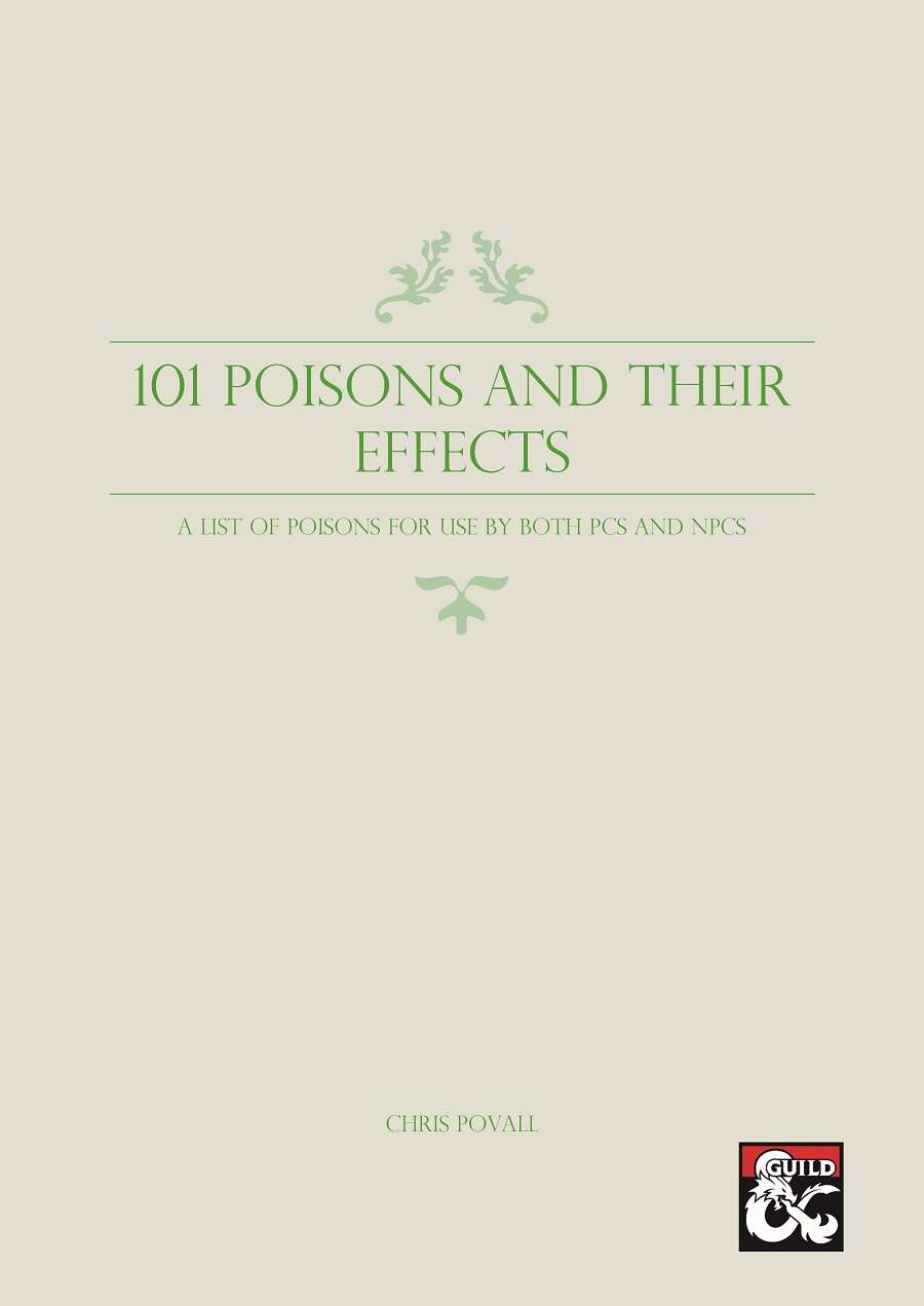 Rpg Poison 101 Poisons and Their Effects - Dungeon Masters Guild | DriveThruRPG