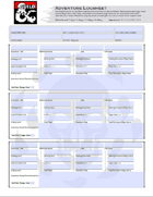 D&D 5E Character Log Sheet Season 9 Adventurers League (editable/fillable, printer friendly, auto calculates totals, PDF)