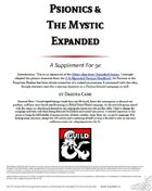 [DCM] Psionics and The Mystic Expanded