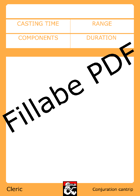 Cleric Spellbook - Fillable PDF