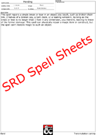 Bard SRD Spell Power Sheets - Make your own Spellbook