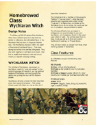 Homebrewed Class: Wychlaran Witch