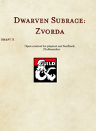Dwarf subrace - Zvorda