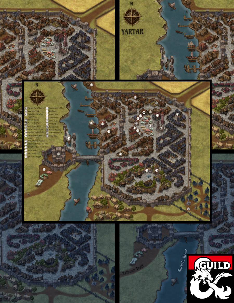 Yartar City Map Pack - Dungeon Masters Guild | DriveThruRPG