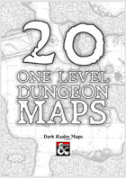 20 Black and White One Level Dungeon Maps