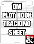 Plot Hook Tracking Sheet REMASTERED