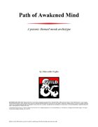 Monk subclasses: Way of Awakened Mind