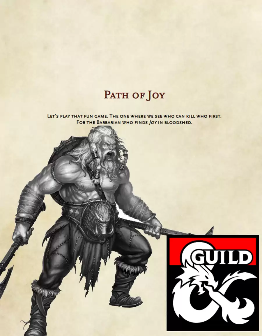 Path of Joy - Barbarian Path - Dungeon Masters Guild | DriveThruRPG