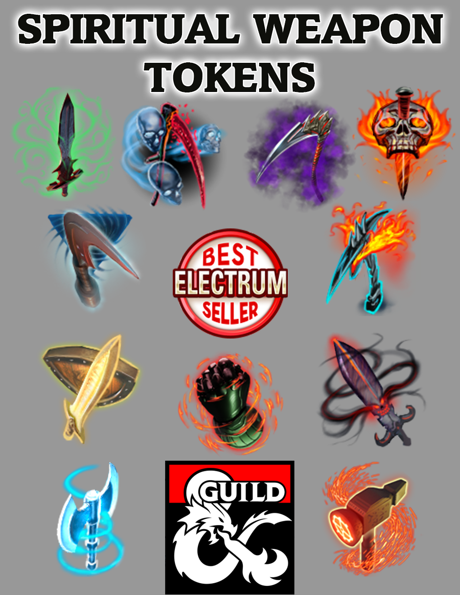 Spiritual Weapon Tokens - Dungeon Masters Guild | DriveThruRPG