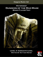 DotMM: Boxed Flavor Text and Combat Tracker - Level 3: Sargauth Level (Waterdeep: Dungeon of the Mad Mage)