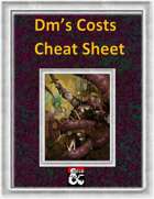 DM's Costs Cheat Sheet