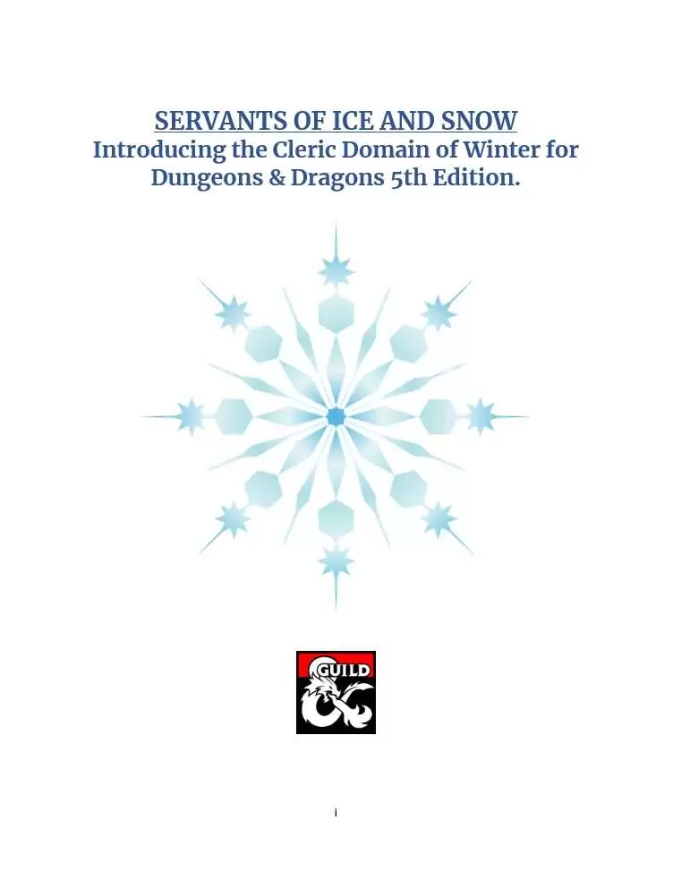 Cleric: Winter Domain - Servants of Ice and Snow - Dungeon Masters ...