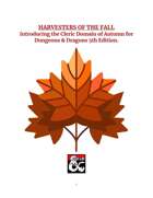 Cleric: Autumn Domain - Harvesters of the Fall