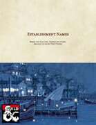Establishment Names - Taverns, Inns and Stores