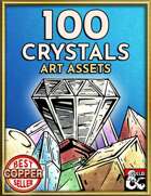 100 Crystals & Gems Art Pack - Hand Drawn Style