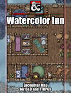 Watercolor Inn Battlemap w/Fantasy Grounds support - TTRPG Map
